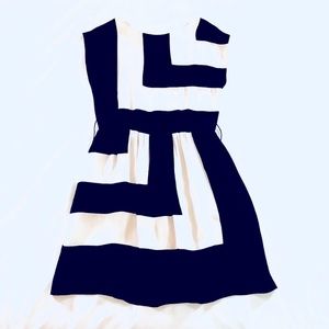 Alice and Olivia black and white geometric dress